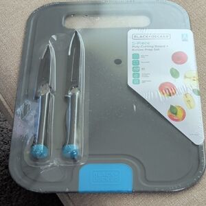 Black & Decker Gray Cutting Board with Knives